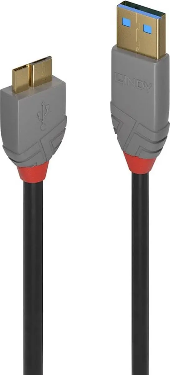 Lindy 36768 USB-kabel USB-A naar USB-micro-B 3.0 - 3m - Zwart