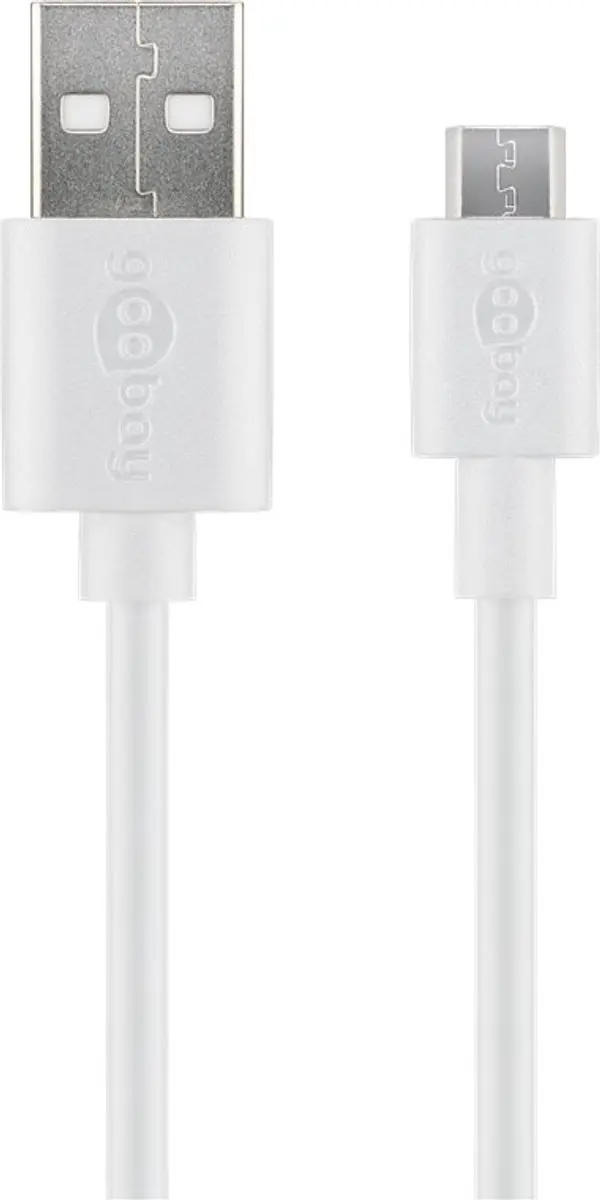 Goobay USB-A naar Micro USB-B Kabel 2.0 - 0,5m - Wit - 10 Stuks