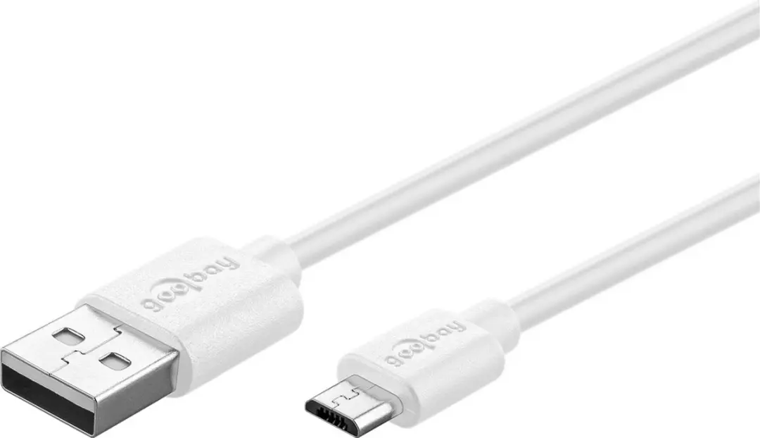 Goobay USB-A naar Micro USB-B Kabel 2.0 - 0,5m - Wit - 10 Stuks