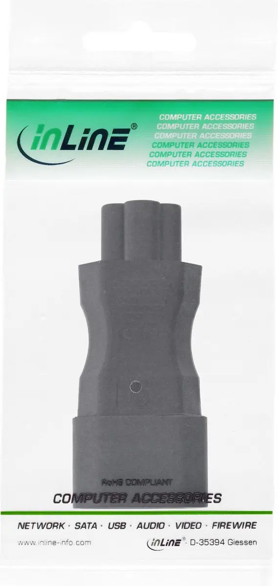 InLine C5-C14 Voedingadapter - Zwart