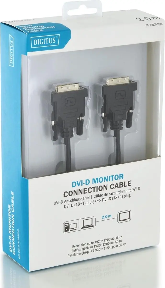 Digitus DB-320107-020-S DVI-D Kabel 2m - Zwart