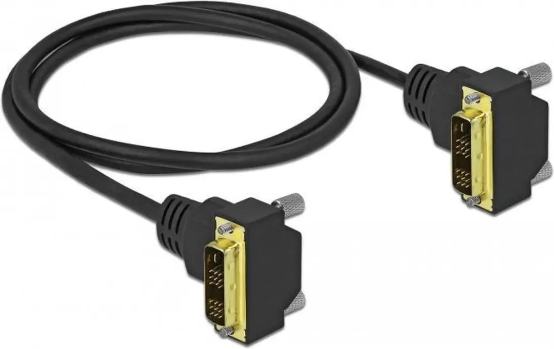 Delock DVI Kabel 18+1 M/M Hoekig 1m - Zwart