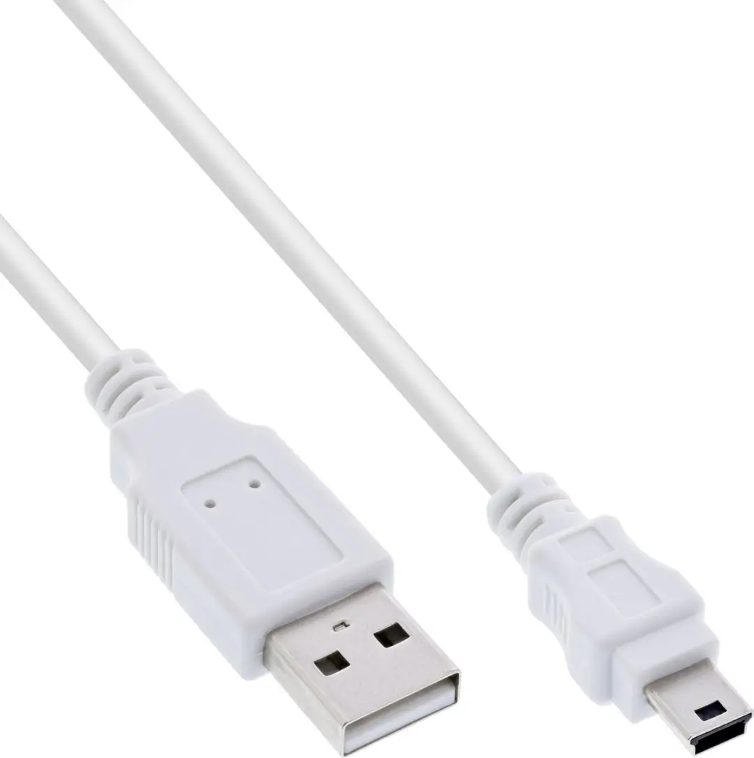 InLine USB 2.0 A naar Mini-B Kabel 1m - Wit