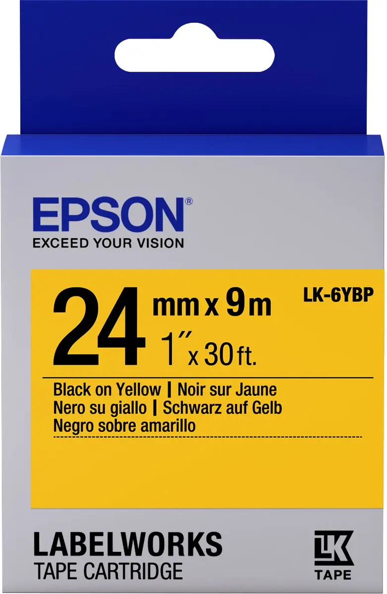 Epson Label Cartridge Pastel LK-6YBP Black/Yellow 24mm (9m)