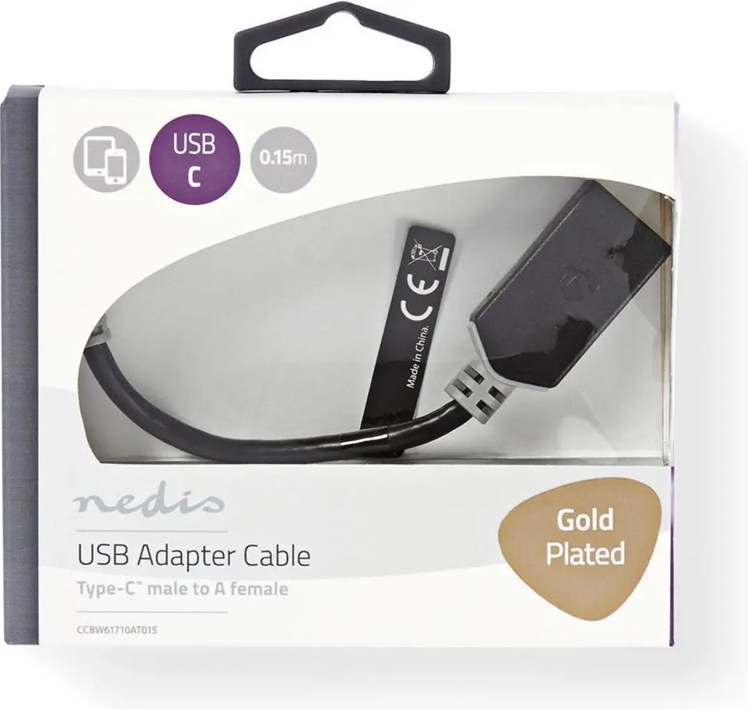 Nedis CCBW61710AT015 USB-C naar USB-A Adapter 5Gbps - 15cm - Antraciet