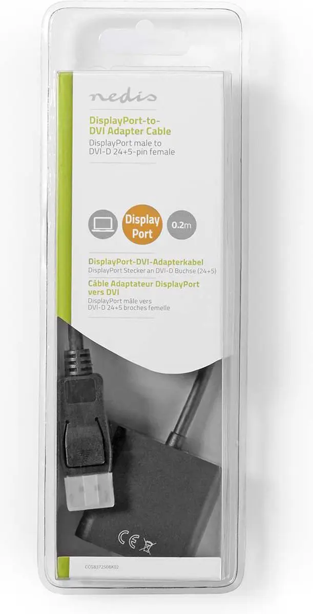 Nedis DisplayPort naar DVI-D Adapter 1080p - CCGB37250BK02 - Zwart
