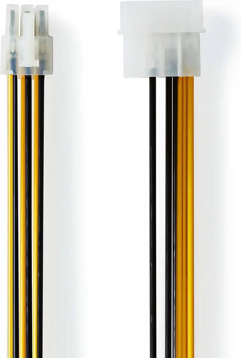 Nedis CCGP74060VA015 Voedingskabel Molex-PCIe - 20cm - Geel/Zwart