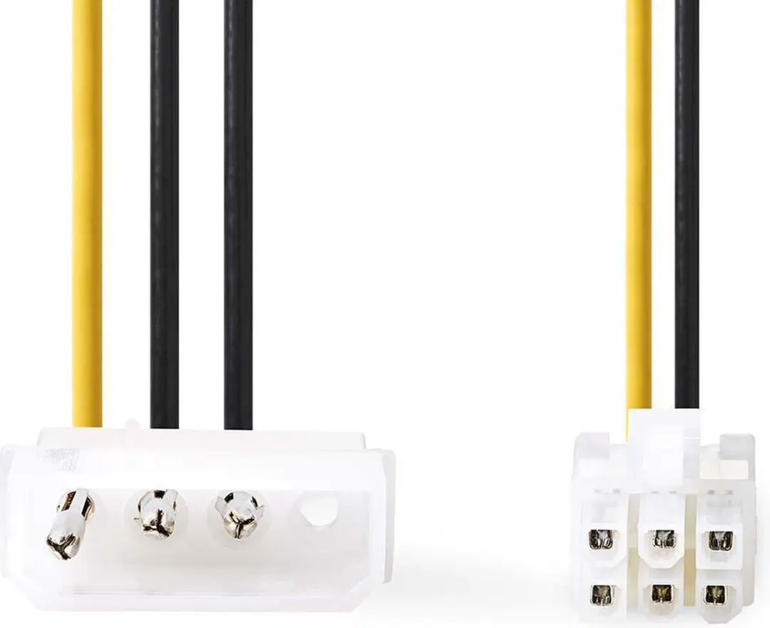 Nedis CCGP74060VA015 Voedingskabel Molex-PCIe - 20cm - Geel/Zwart