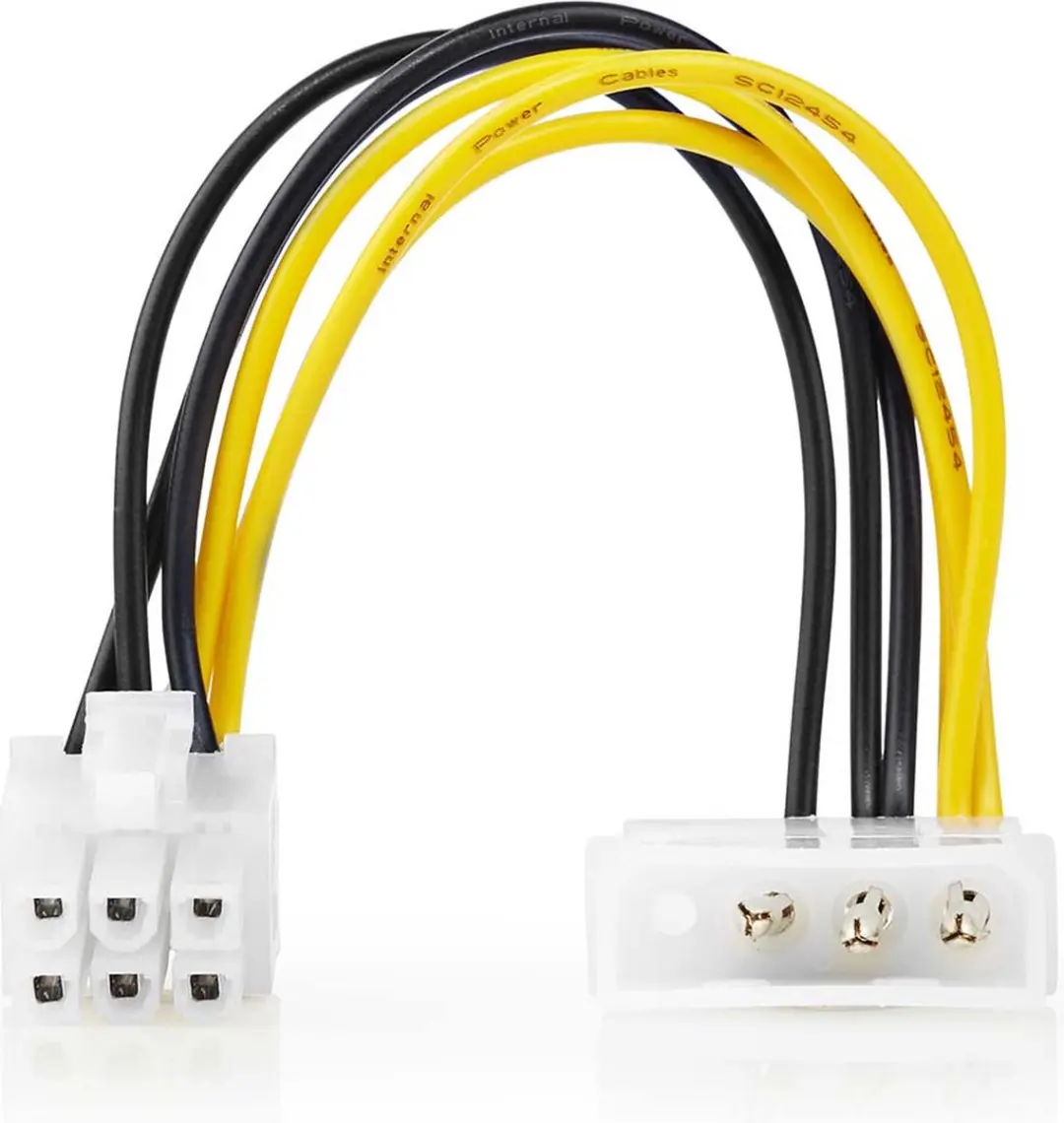 Nedis CCGP74060VA015 Voedingskabel Molex-PCIe - 20cm - Geel/Zwart