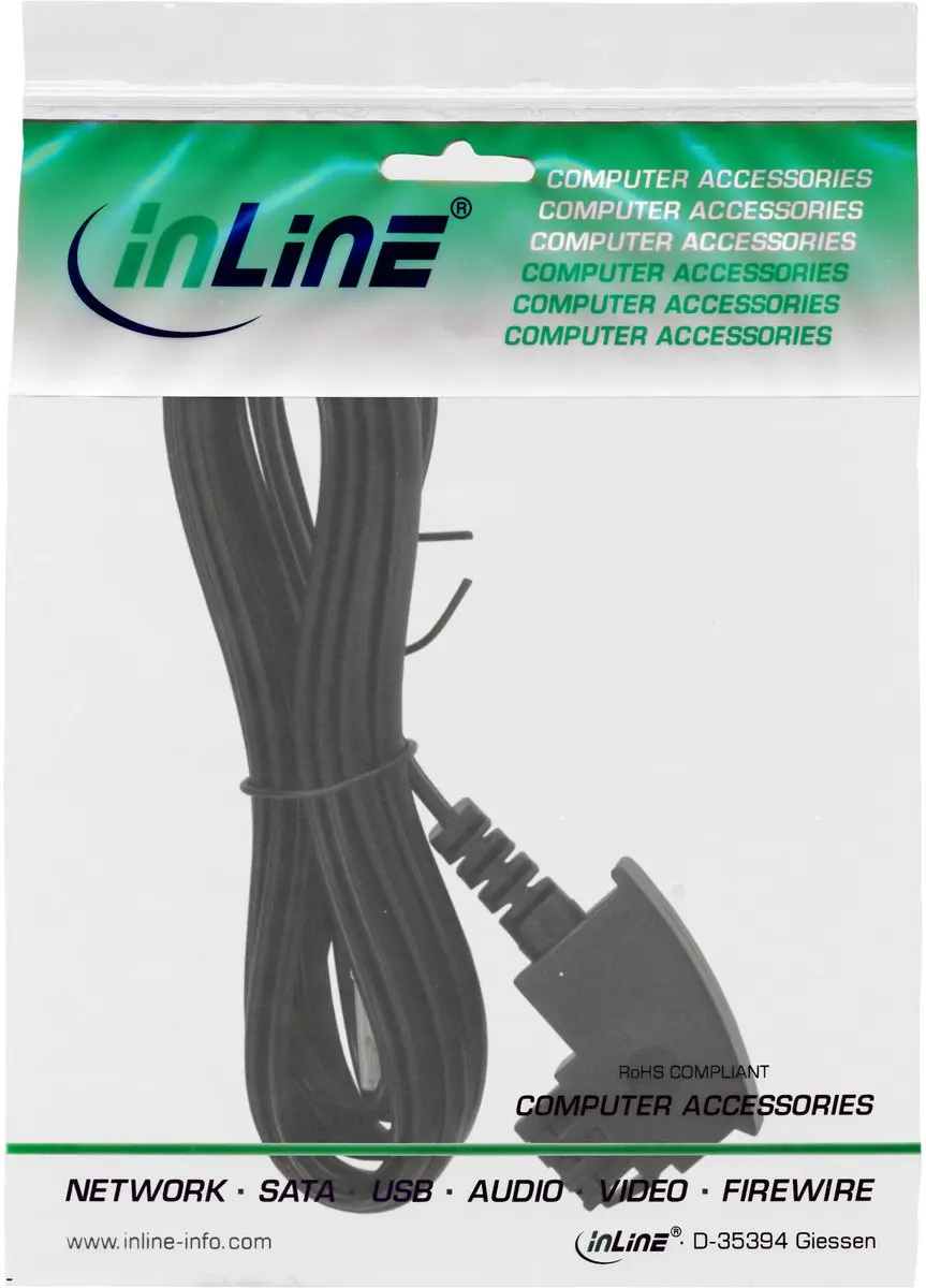 InLine TAE-F naar RJ45 Kabel 0,5m - Black