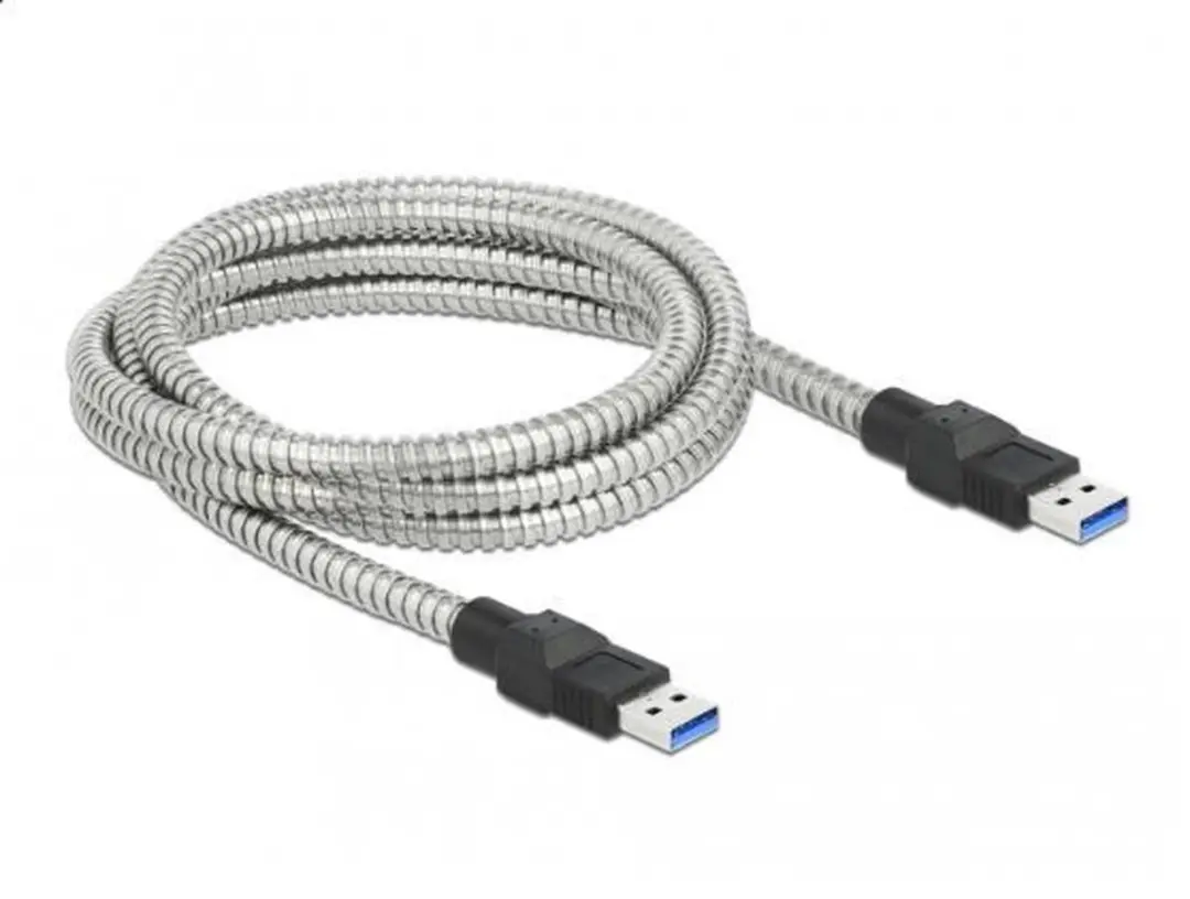 Delock USB naar USB Kabel 3.0 - 2m - 2A - Metaal - Zilver