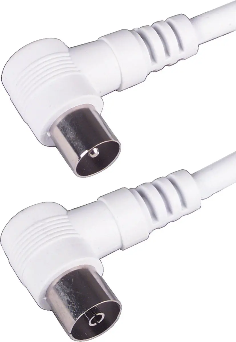 Goobay IEC Coaxkabel Haaks Wit 1,5m - 10 Stuks