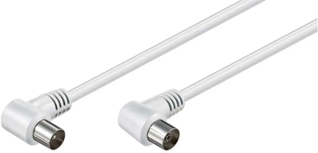 Goobay IEC Coaxkabel Haaks Wit 1,5m - 10 Stuks