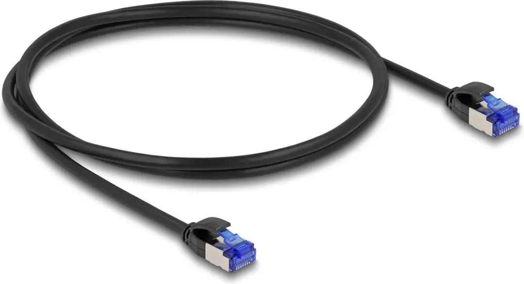 Delock RJ45 Cat.6A S/FTP Netwerkkabel 1m - Zwart