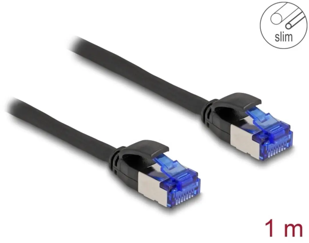 Delock RJ45 Cat.6A S/FTP Netwerkkabel 1m - Zwart