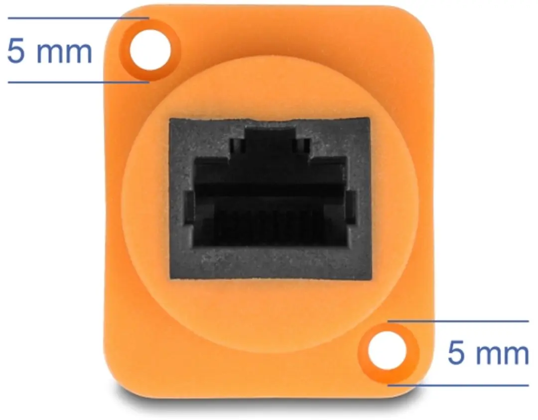 Delock D-Type RJ45 Kabelstekker - Cat.5e UTP - 30cm - Zwart/Oranje