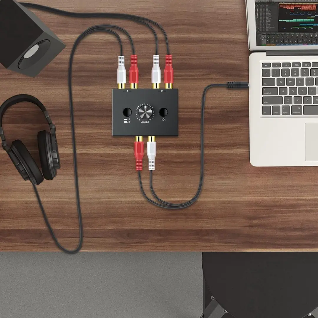 NÖRDIC SGM-268 RCA Stereo Audio Splitter - Zwart