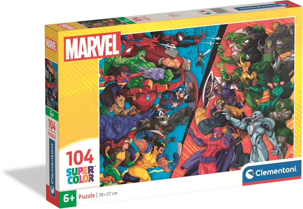 Clementoni Marvel Helden vs Schurken Puzzel 104 Stuks - 25061