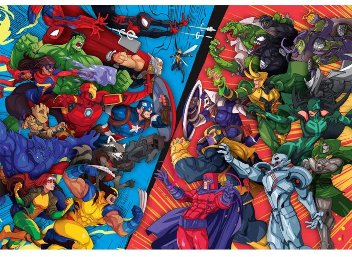Clementoni Marvel Helden vs Schurken Puzzel 104 Stuks - 25061