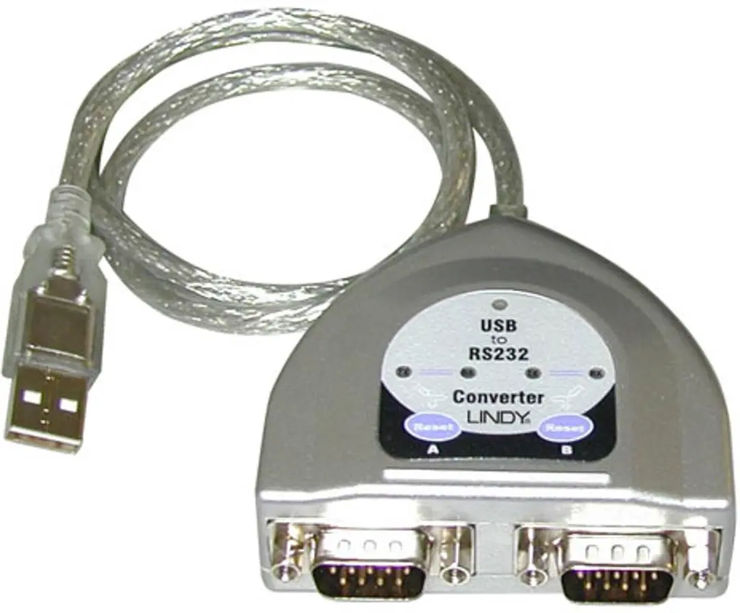 Lindy USB RS232 Converter 2 Poort - Zilver