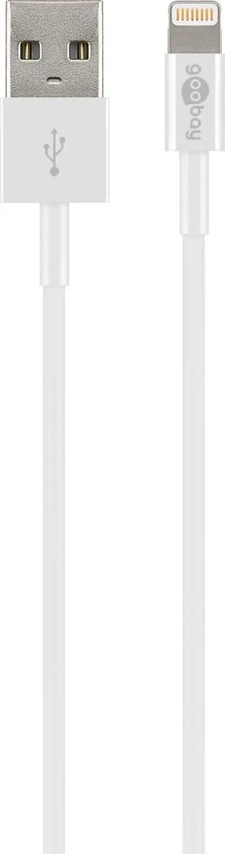 Goobay 8-pins Lightning naar USB-A Kabel - 1m - 2,4A - Wit - 10 Stuks