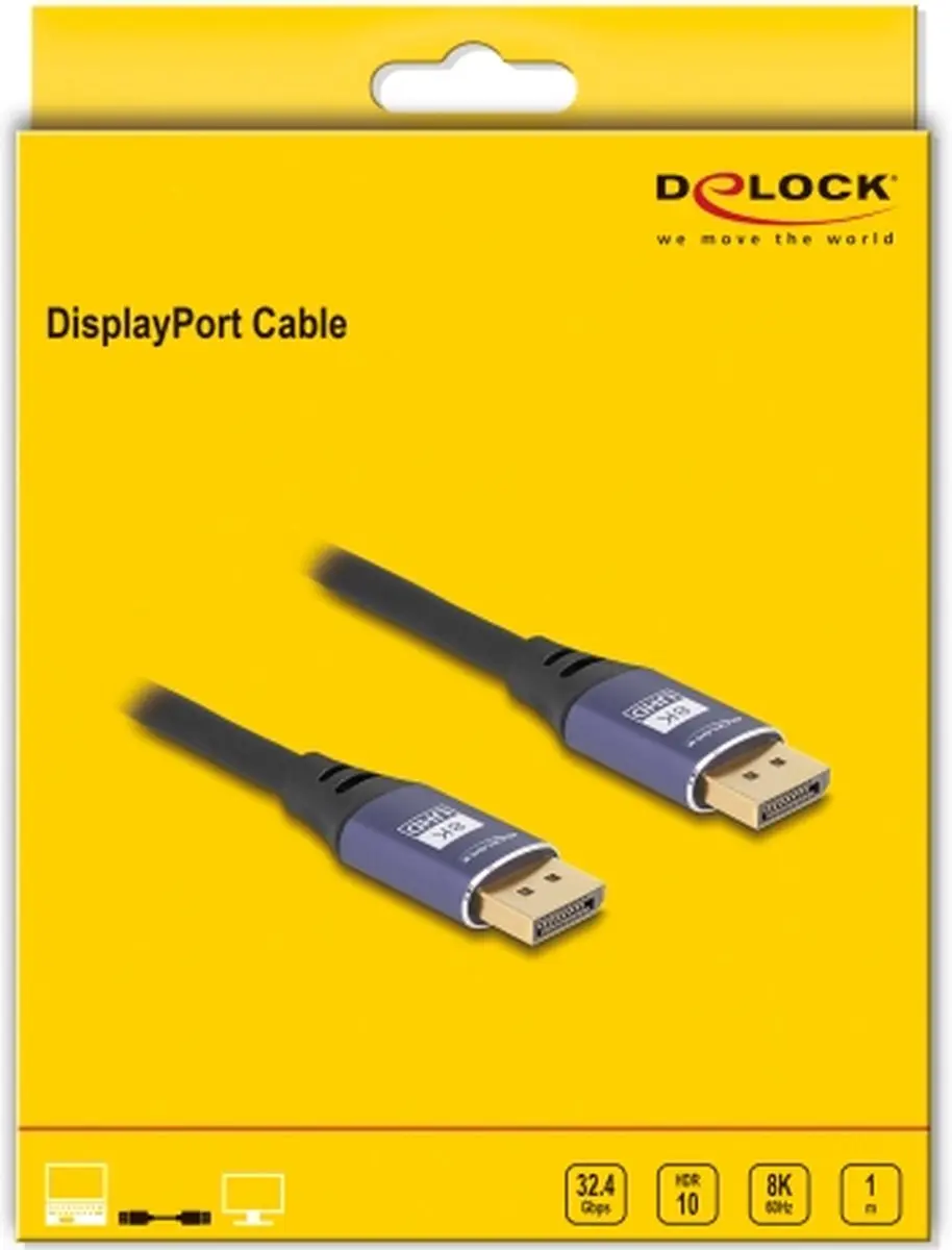 Delock DisplayPort Kabel 8K 60Hz 1m - Lila