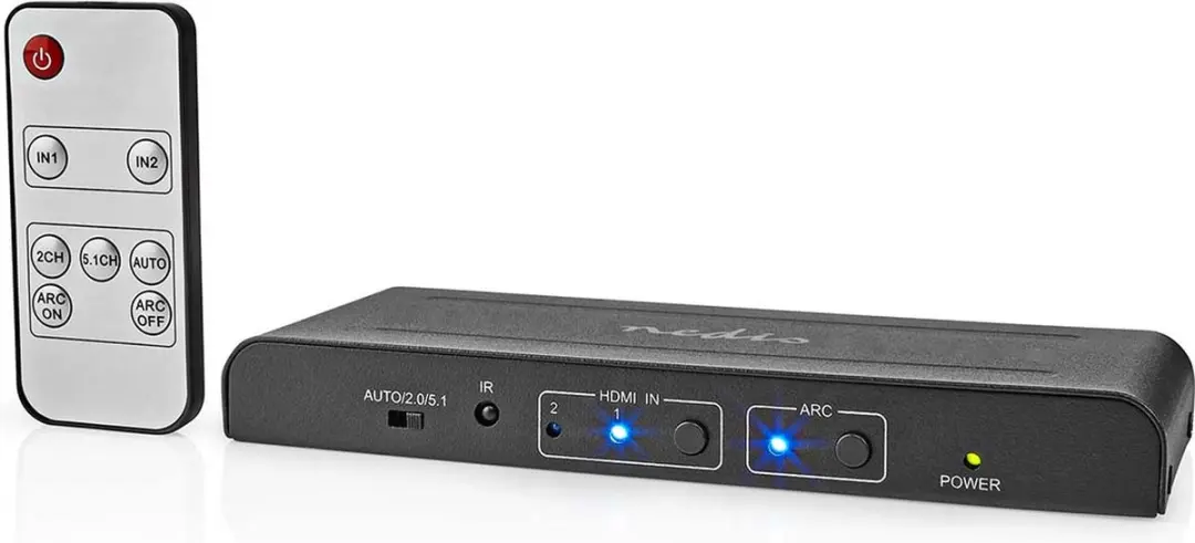 Nedis HDMI-Extractor VEXT3480AT - 2x HDMI In, 1x HDMI Out - Metaal - Antraciet