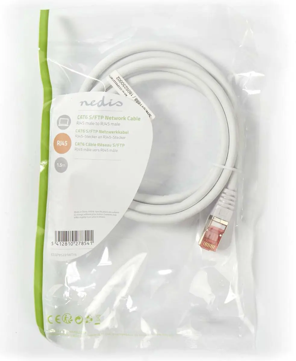 Nedis CAT6 Netwerkkabel CCGP85221WT15 1.5m - Wit