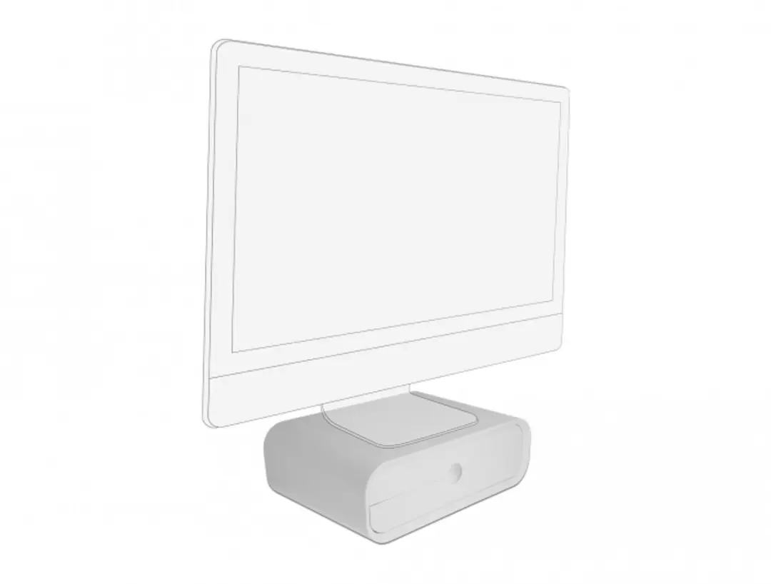 Delock 18325 Monitorstandaard - 2 Lades - M - Wit