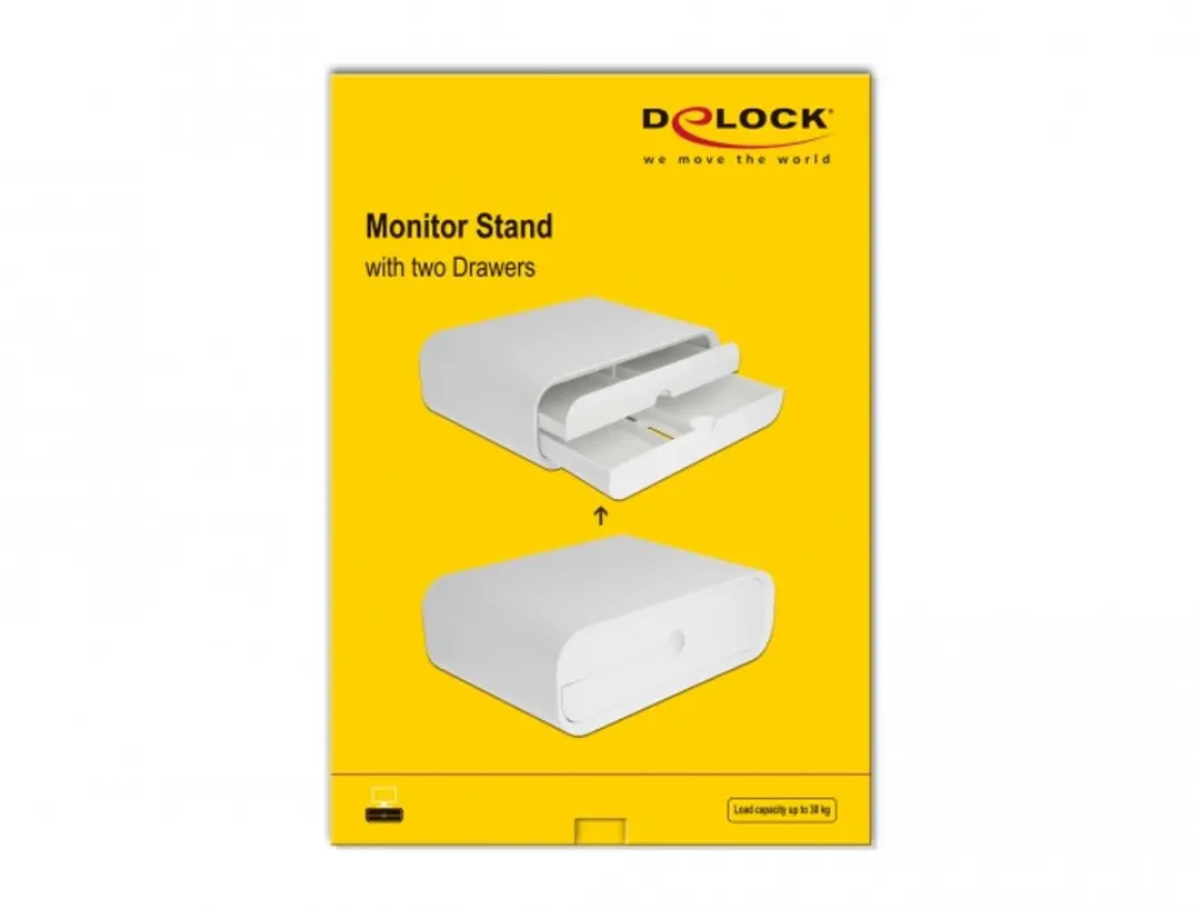 Delock 18325 Monitorstandaard - 2 Lades - M - Wit