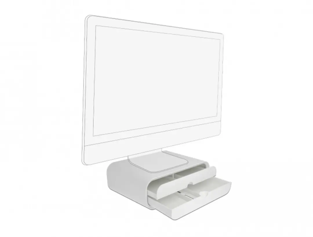 Delock 18325 Monitorstandaard - 2 Lades - M - Wit