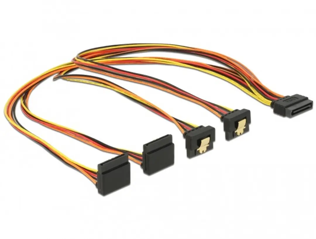 Delock SATA 15-pins Kabel - 50cm - Geel/Oranje/Rood/Zwart
