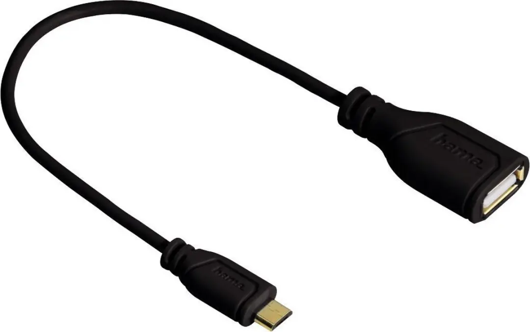 Hama Micro-USB OTG-adapterkabel 00135704 - 15cm - Verguld Zwart