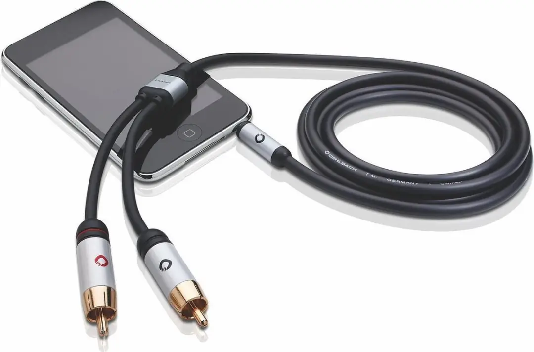 Oehlbach Mobiele Audiokabel 3,5mm Jack naar Cinch 1,5m - Zwart