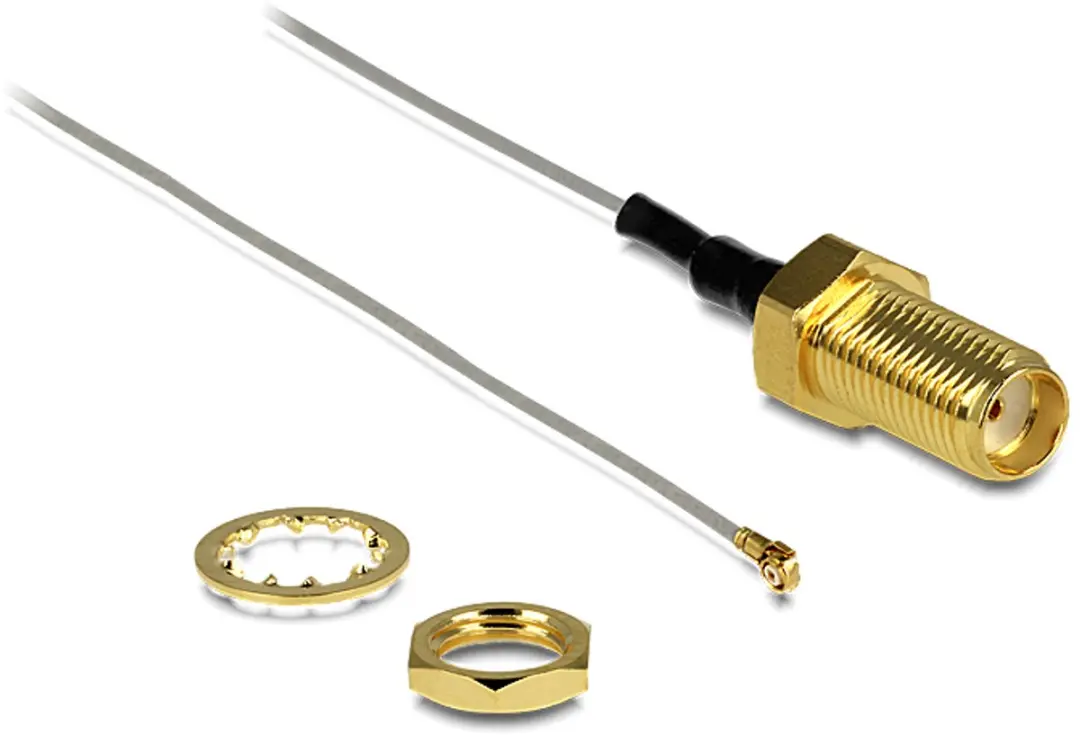 Delock MHF III SMA Kabel - Micro Coax 0,81mm 50 Ohm - 0,20m Grijs