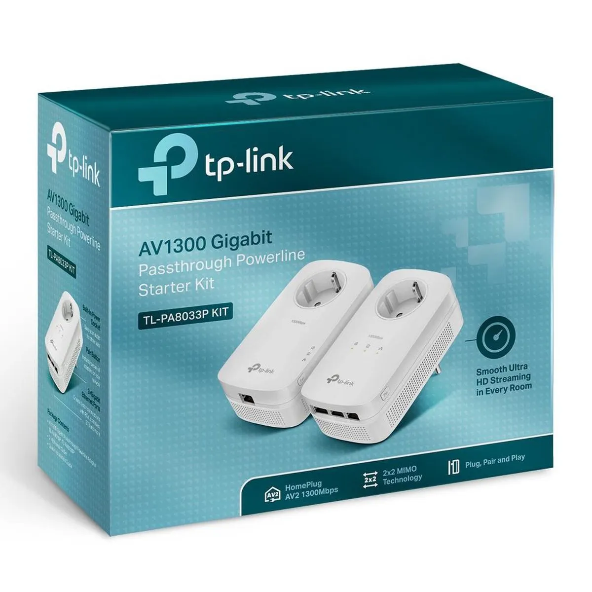 TP-Link TL-PA8033P KIT Powerline 2-pack - 1x1/3x0 Poorten Wit
