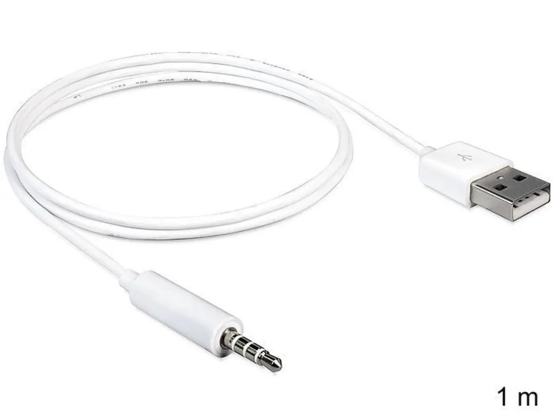 Delock USB-A naar 3.5mm Kabel 1m - Wit