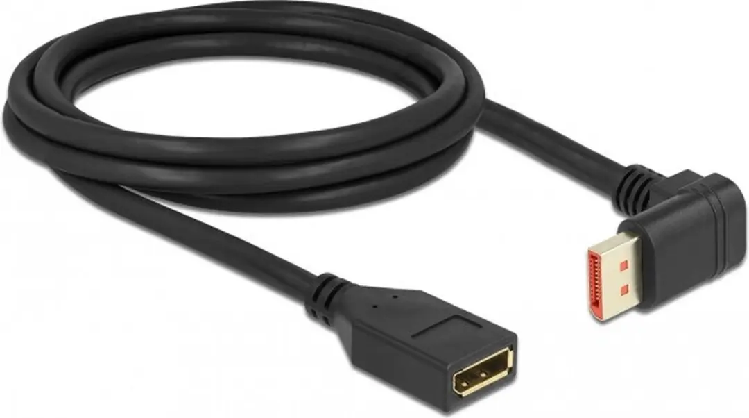 Delock DisplayPort Kabel 8K 60Hz 2m - 90° Hoek - Zwart