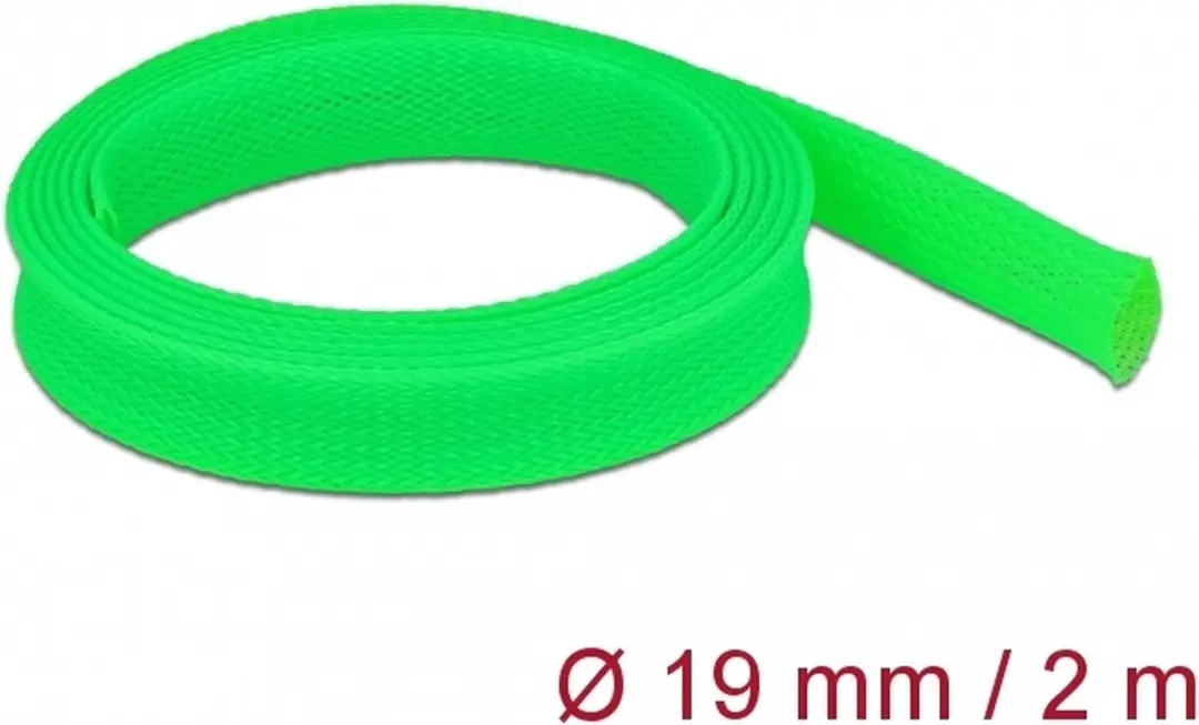 Delock Polyester Kabelsleeve 19mm - Groen - 2m