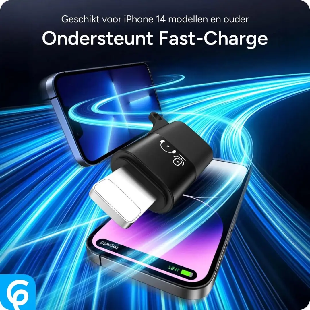 Selected USB-C naar Lightning Adapter - Zwart