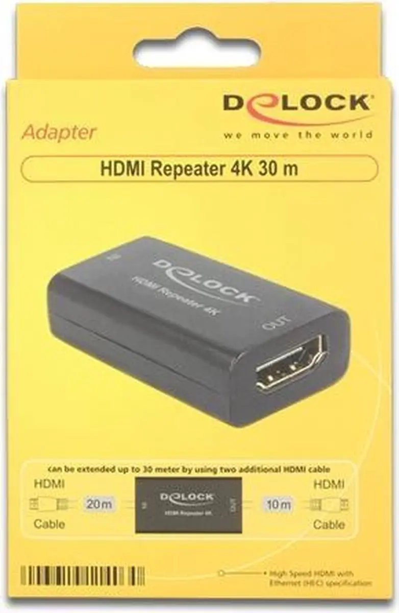 Delock HDMI Repeater 4K - Zwart