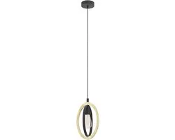 Eglo Basildon Hanglamp E27 - 19cm - Zwart/Bruin