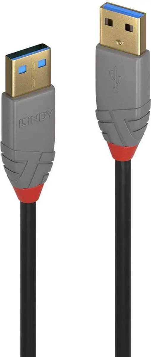 Lindy USB 3.2 Gen1 USB-A kabel 0.5m - Zwart