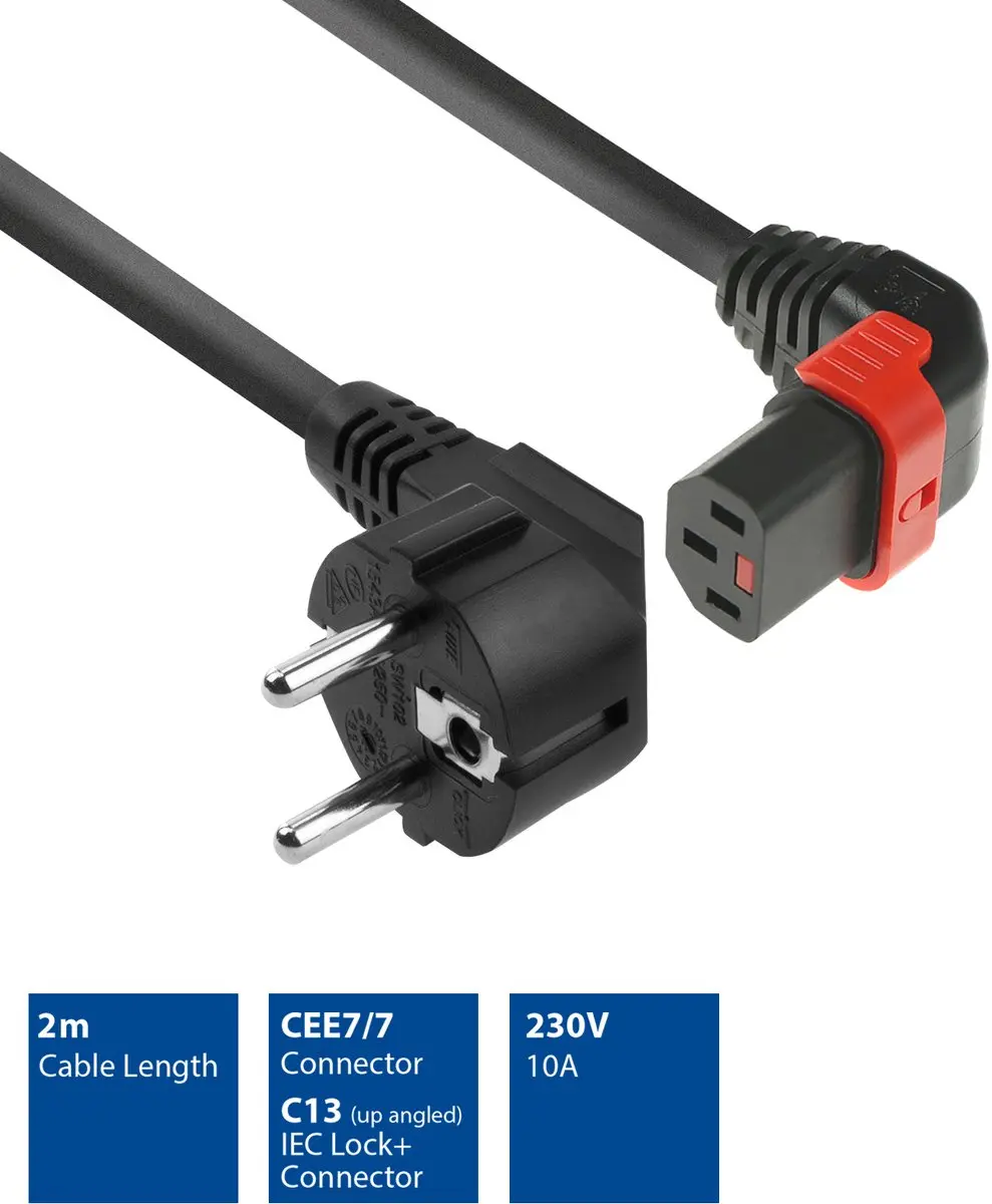 ACT EL452S AK5265 Netsnoer Schuko - 2m - Zwart