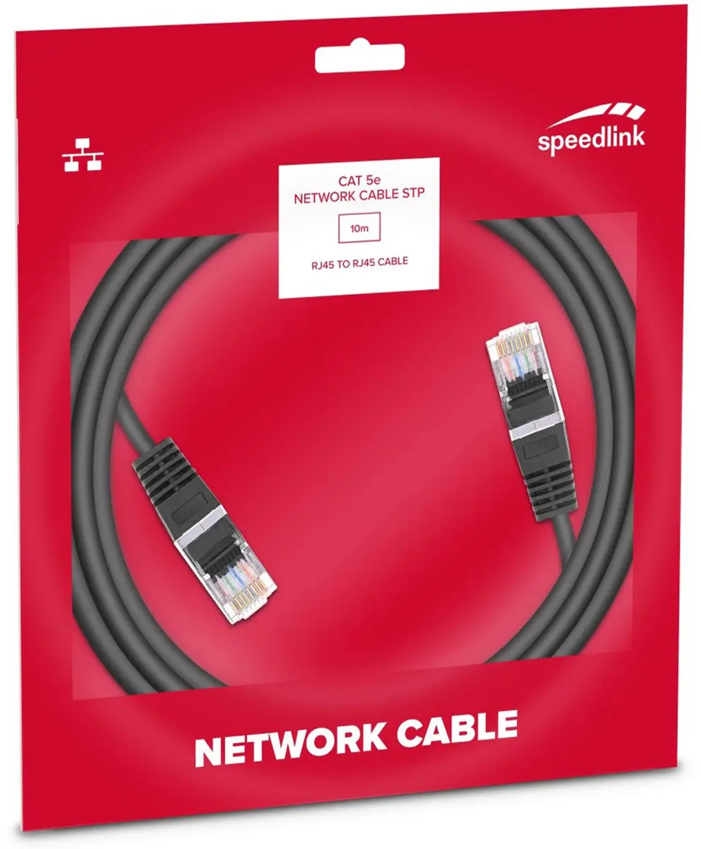 Speedlink CAT 5e STP Netwerkkabel 10m - Zwart
