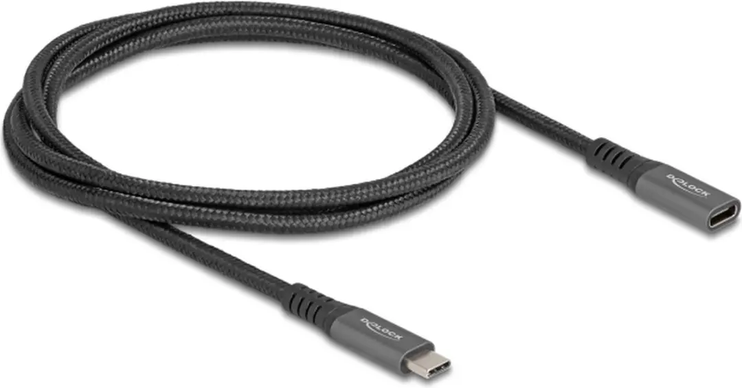 Delock USB-C Verlengkabel 10Gbps PD 100W 4K60 - 1m - Zwart