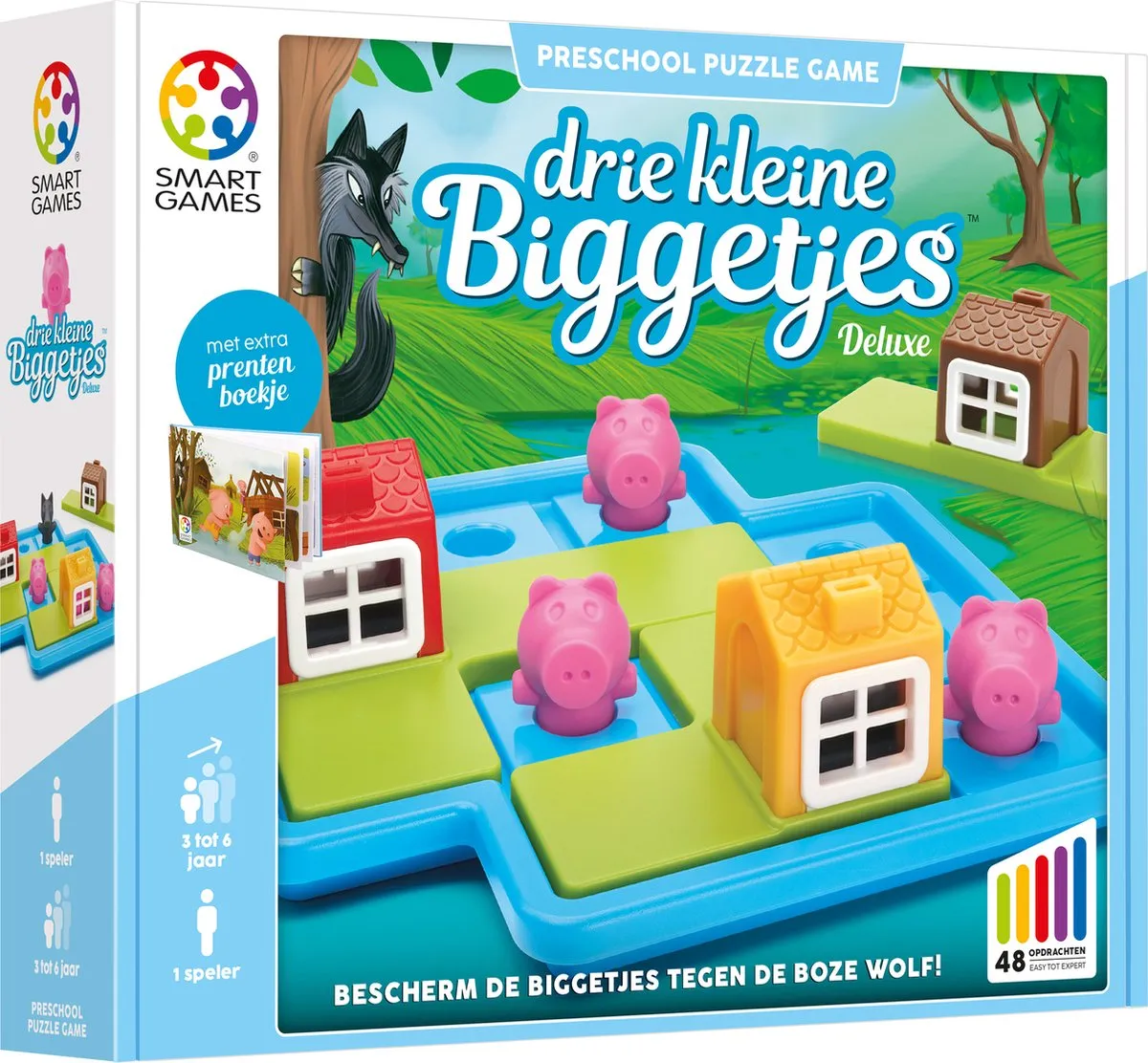 SmartGames Drie Kleine Biggetjes SG 023 NL - Puzzelspeel - 48 Opdrachten