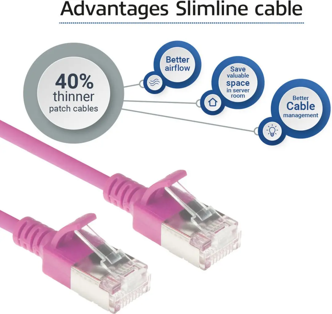 ACT Roze DC7400 Patchkabel CAT6A 0,5m - RJ45 Snagless - afbeelding 6 van 6