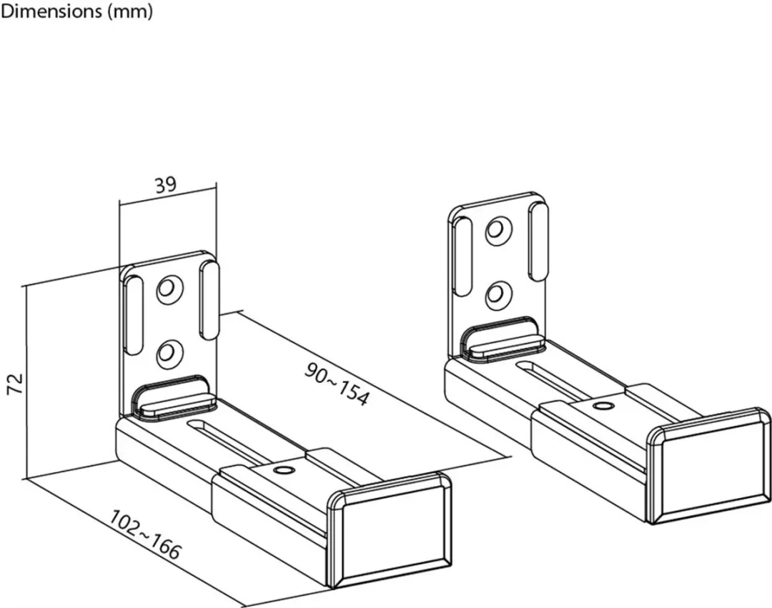 Goobay 70827 Muurbeugel voor Soundbars - Zwart - afbeelding 6 van 6