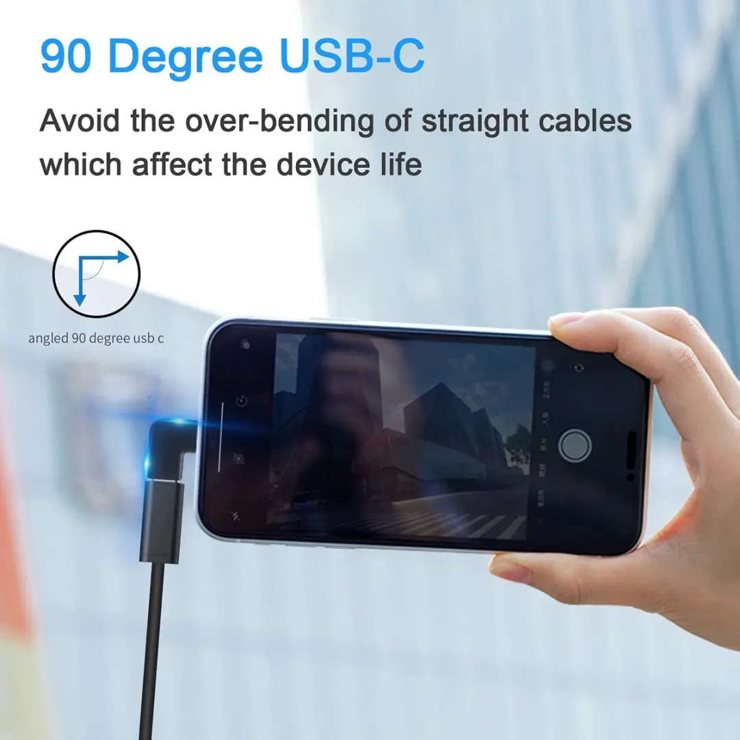 NÖRDIC USBC-MF1 USB-C Haakse Adapter - Zwart